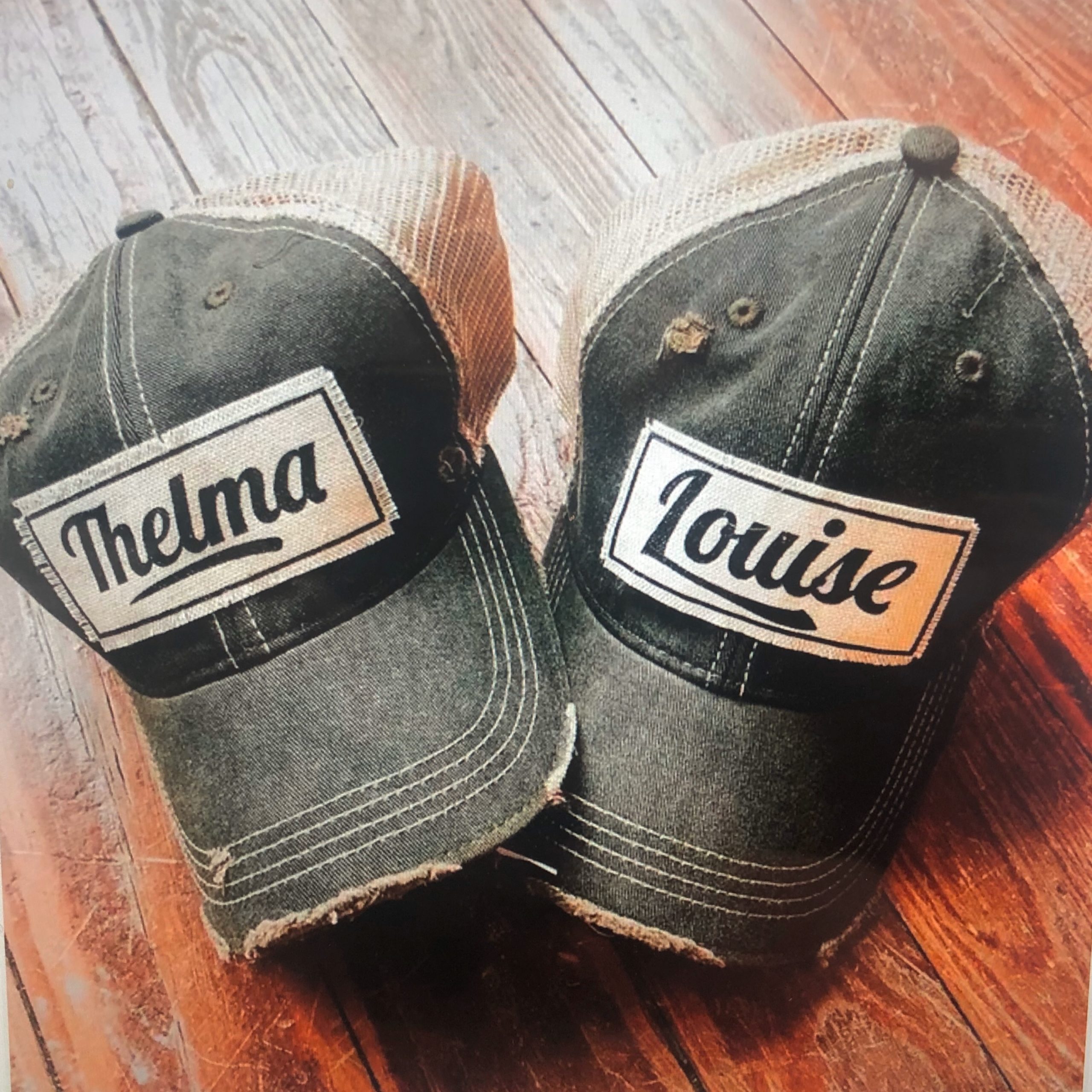 Thelma & Louise Distressed Trucker Hats – Rust and Rose Boutique